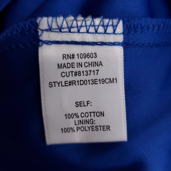 Chris McLaughlin Women Dress Cool Breeze Cotton Knee Length Blue Size 12 - NWT - Picture 8 of 8